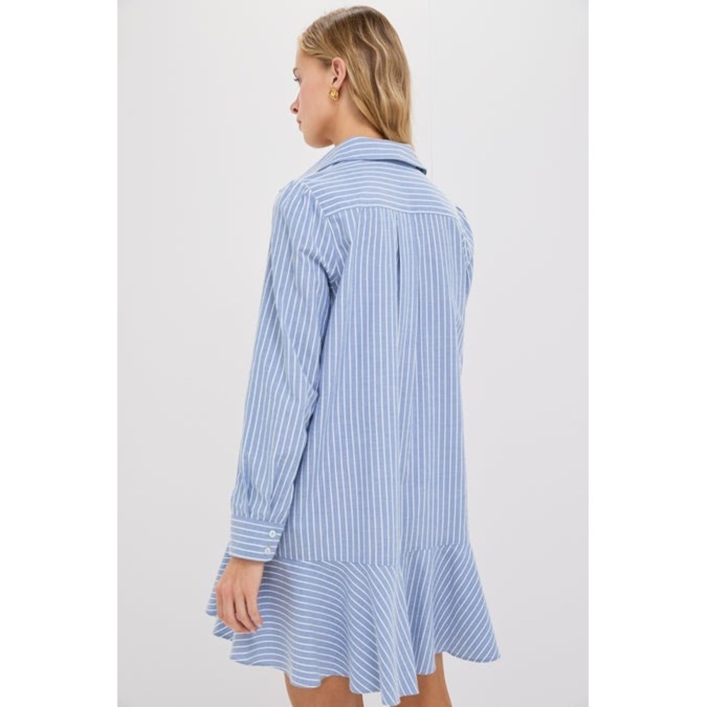 NWT TUCKERNUCK Blue Stripe Callahan Shirt Dress Size Medium Cotton Blend - Picture 4 of 14